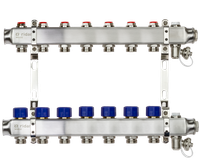 Коллекторная группа SSM-7R set 7 контуров 1'X3/4' с термостатическими клапанами и кронштейнами (Ridan) 088U0977R