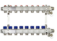 Коллекторная группа SSM-8R set 8 контуров 1'X3/4' с термостатическими клапанами и кронштейнами (Ридан) 088U0978R