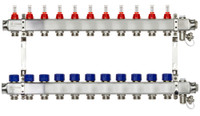 Коллекторная группа SSM-11RF set 11 контуров 1'X3/4' с расходомерами и кронштейнами (Ридан) 088U0961R
