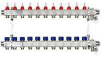 Коллекторная группа SSM-11RF set 11 контуров 1'X3/4' с расходомерами и кронштейнами (Ridan) 088U0961R