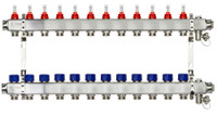 Коллекторная группа SSM-12RF set 12 контуров 1'X3/4' с расходомерами и кронштейнами (Ридан) 088U0962R