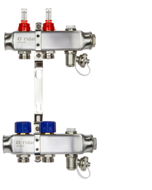 Коллекторная группа SSM-2RF set 2 контура 1'X3/4' с расходомерами и кронштейнами (Ридан) 088U0952R