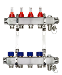 Комплект коллекторов SSM-4RF set с расходомерами и кронштейнами, 4 контура (Ridan) 088U0954R