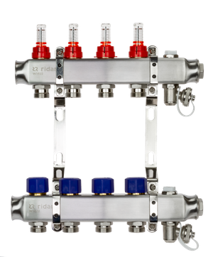 Комплект коллекторов SSM-4RF set с расходомерами и кронштейнами, 4 контура (Ridan) 088U0954R