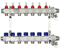 Коллекторная группа SSM-7RF set 7 контуров 1'X3/4' с расходомерами и кронштейнами (Ридан) 088U0957R