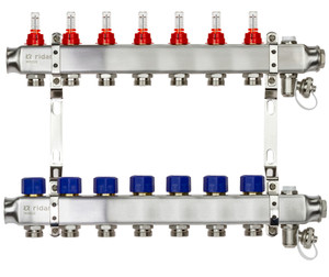 Коллекторная группа SSM-7RF set 7 контуров 1'X3/4' с расходомерами и кронштейнами (Ридан) 088U0957R