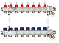 Коллекторная группа SSM-8RF set 8 контуров 1'X3/4' с расходомерами и кронштейнами (Ридан) 088U0958R
