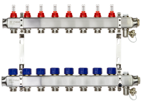 Коллекторная группа SSM-8RF set 8 контуров 1'X3/4' с расходомерами и кронштейнами (Ridan) 088U0958R
