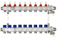 Коллекторная группа SSM-9RF set 9 контуров 1'X3/4' с расходомерами и кронштейнами (Ridan) 088U0959R