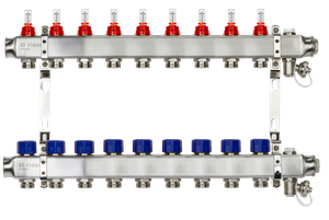 Коллекторная группа SSM-9RF set 9 контуров 1'X3/4' с расходомерами и кронштейнами (Ridan) 088U0959R