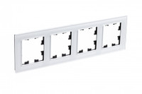Рамка четырехпостовая ATLASDESIGN NATURE, СТЕКЛО БЕЛЫЙ (Systeme Electric) ATN320104