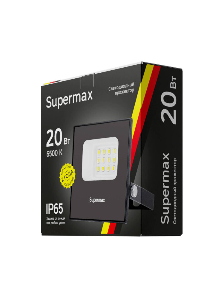 Прожектор светодиодный Supermax 20Вт 2000 Лм IP65 6500К (Космос) S_PR_LED_20