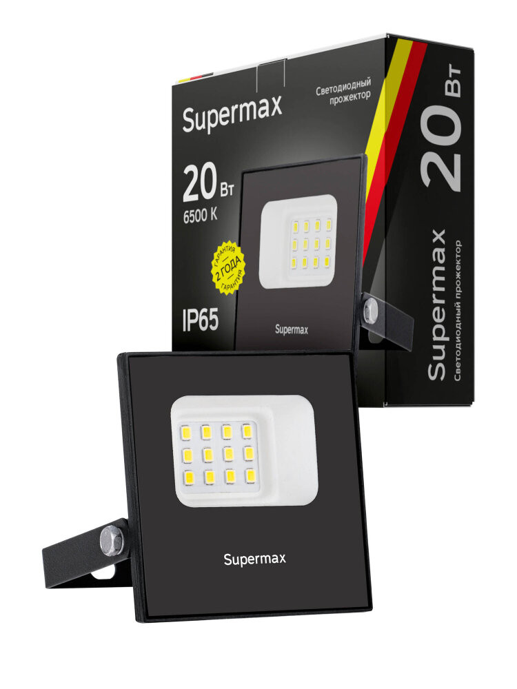 Прожектор светодиодный Supermax 20Вт 2000 Лм IP65 6500К (Космос) S_PR_LED_20