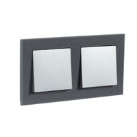 Рамка двухпостовая ATLASDESIGN NATURE, МРАМОР АЙС ГРЕЙ (Systeme Electric) ATN343202