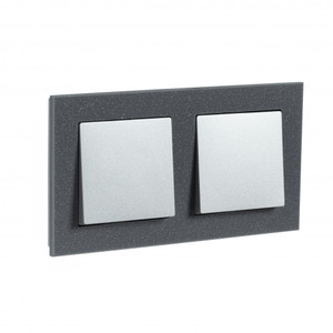 Рамка двухпостовая ATLASDESIGN NATURE, МРАМОР АЙС ГРЕЙ (Systeme Electric) ATN343202