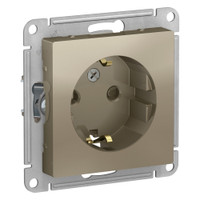 Розетка ATLASDESIGN с заземлением со шторками 16А механизм шампань (Systeme Electric) ATN000545