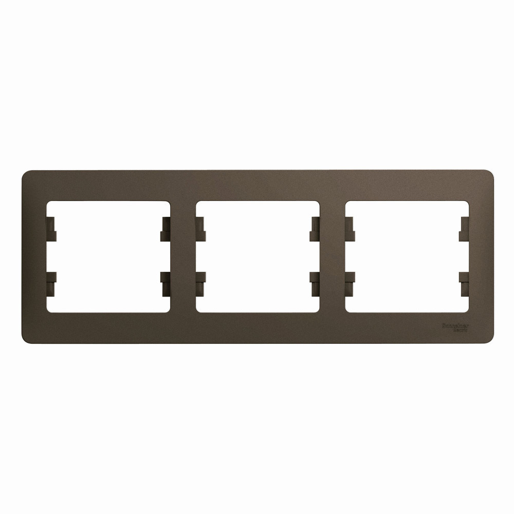 GLOSSA Рамка 3 поста горизонтальная шоколад (Systeme Electric) GSL000803