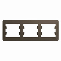 GLOSSA Рамка 3 поста горизонтальная шоколад (Systeme Electric) GSL000803