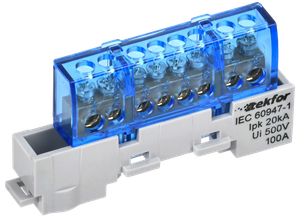 TEKFOR Шина N ноль изолированная на универсальном держателе 6х9-8-С IEK (IEK) TF-NN10-08-KL-K07