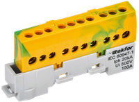 TEKFOR Шина PE земля изолированная на универсальном держателе 6х9-10-ЖЗ IEK (IEK) TF-NN10-10-KL-K52