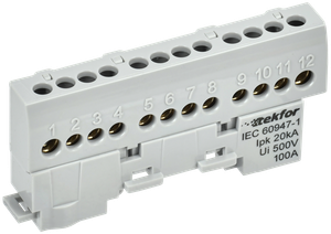 TEKFOR Шина L фаза изолированная на универсальном держателе 6х9-12-Ср IEK (IEK) TF-NN10-12-KL-K03