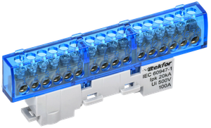 TEKFOR Шина N ноль изолированная на универсальном держателе 6х9-16-С IEK (IEK) TF-NN10-16-KL-K07