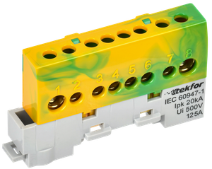 TEKFOR Шина PE земля изолированная на универсальном держателе 8х12-8-ЖЗ IEK (IEK) TF-NN20-08-KL-K52