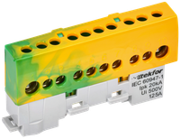 TEKFOR Шина PE земля изолированная на универсальном держателе 8х12-10-ЖЗ IEK (IEK) TF-NN20-10-KL-K52