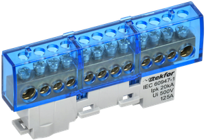 TEKFOR Шина N ноль изолированная на универсальном держателе 8х12-12-С IEK (IEK) TF-NN20-12-KL-K07