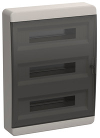 Корпус пластиковый навесной на 54 модуля ЩРН-П-54 IP41 TEKFOR черная прозрачная дверь (IEK) TF5-KP12-N-54-41-K01-K03