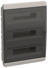 Корпус пластиковый встраиваемый на 54 модуля ЩРВ-П-54 IP41 TEKFOR черная прозрачная дверь (IEK) TF5-KP12-V-54-41-K01-K03