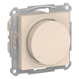 ATLASDESIGN СВЕТОРЕГУЛЯТОР (диммер) повор-нажим, LED, RC, 400Вт, мех., БЕЖЕВЫЙ (Systeme Electric) ATN000223