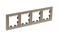 Рамка четырехпостовая ATLASDESIGN NATURE, ОРГАНИЧЕСКОЕ СТЕКЛО ШАМПАНЬ (Systeme Electric) ATN320504