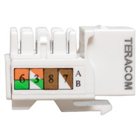 Модуль Keystone TERACOM PRO Cat.6 RJ-45 неэкранированный 110 IDC 90 градусов белый (EKF) TRP-KSTN-90D-6UTP-WH