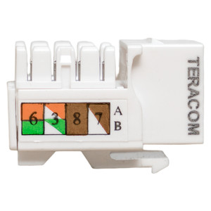 Модуль Keystone TERACOM PRO Cat.6 RJ-45 неэкранированный 110 IDC 90 градусов белый (EKF) TRP-KSTN-90D-6UTP-WH