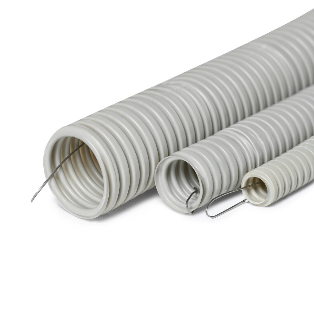 Труба гофр. тяжелая самозатух. ТГТ СЗ  ПВХ 16 мм сзондом (100 м) (состав ОКЛ) (ПожТехКабель) 710-001