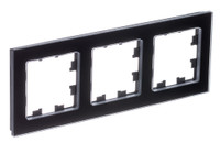 ATLASDESIGN NATURE 3-постовая РАМКА, НАТУРАЛЬНОЕ СТЕКЛО, ЧЕРНЫЙ (Systeme Electric) ATN361003