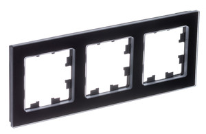 ATLASDESIGN NATURE 3-постовая РАМКА, НАТУРАЛЬНОЕ СТЕКЛО, ЧЕРНЫЙ (Systeme Electric) ATN361003