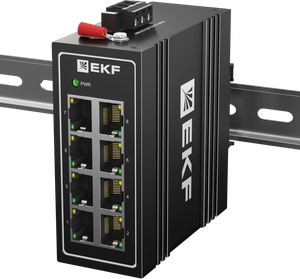 Коммутатор промышленный неуправляемый U-8T, 8 портов 10/100Base-T(X) RJ45, монтаж на динрейку TSX EKF (EKF) TSX-U-8T