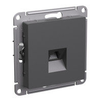 ATLASDESIGN РОЗЕТКА компьютерная RJ45, кат. 5Е, механизм, БАЗАЛЬТ (Systeme Electric) ATN001483