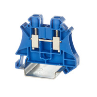 Клемма проходная, винтовой зажим, 2 точки подключения, 6 кв.мм, синяя (DKC) TUR-6-BU