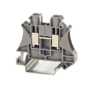 Клемма проходная, винтовой зажим, 2 точки подключения, 6 кв.мм, серая (DKC) TUR-6