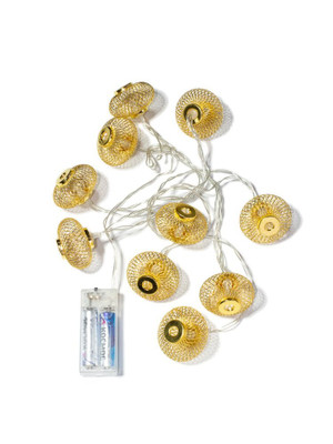 Гирлянда-Фонарики лофт метал. золот диаметр 5х3см 10LED (Космос) KOC_GIR-B121
