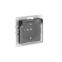 ATLASDESIGN AQUA РОЗЕТКА с заземлением со шторками с прозрачной крышкой, 16А,IP44, быстрозажимные клеммы,КАРБОН (Systeme Electric) ATN441046S