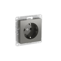 ATLASDESIGN РОЗЕТКА с заземлением, 16А, быстрозажимные клеммы, СТАЛЬ (Systeme Electric) ATN000943S