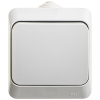 ЭТЮД Переключатель одноклавишный наружный IP44 серый (Systeme Electric) BA10-046C