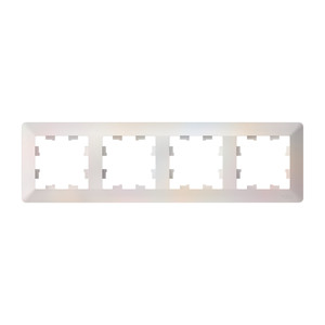 ATLASDESIGN AIR 4-постовая РАМКА, ЖЕМЧУГ/дымчатый белый (Systeme Electric) ATN220404