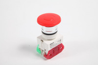 Кнопка красная с фиксацией AE-22 Гриб 220В ВK-22 1 1но+1нз (Dekraft) 25038DEK