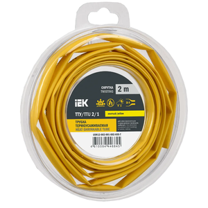 Трубка термоусадочная ТТУ нг-LS 2/1 желтая (2м/упак) IEK (IEK) UDR12-002-001-002-K05-T