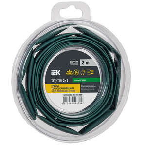 Трубка термоусадочная ТТУ нг-LS 2/1 зеленая (2м/упак) IEK (IEK) UDR12-002-001-002-K06-T